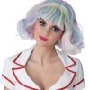 California Costume Collection Short Pastel Rainbow Wig For Women