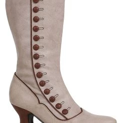 Ellie Tan Victorian Spat Boot For Women
