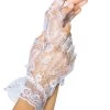 Leg Avenue Fingerless Women's White Lace Gloves