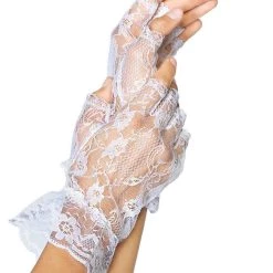 Leg Avenue Fingerless Women's White Lace Gloves