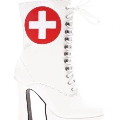 Ellie Women's White Nurse Boots