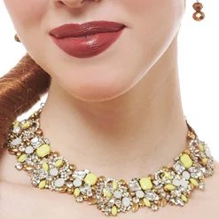 Costume Culture By Franco LLC Women's Yellow Cluster Collar Necklace