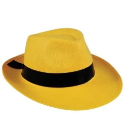 H.M. Smallwares Adult Yellow Fedora Hat